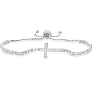 Cote D’Argent Sterling Silver Cubic Zirconia Adjustable Bracelet